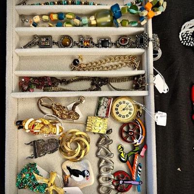 Vintage and newer costume and semi-precious jewelry