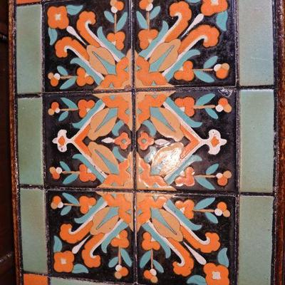 Antique Monterey style tile top table