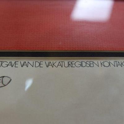 Vintage framed Dutch pop-art poster