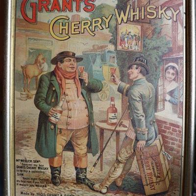 Framed antique advertising