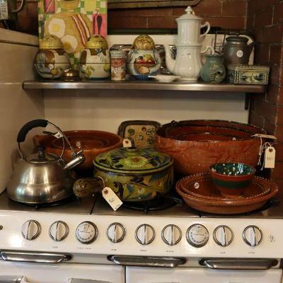 Vintage and antique kitchen ware, teapots