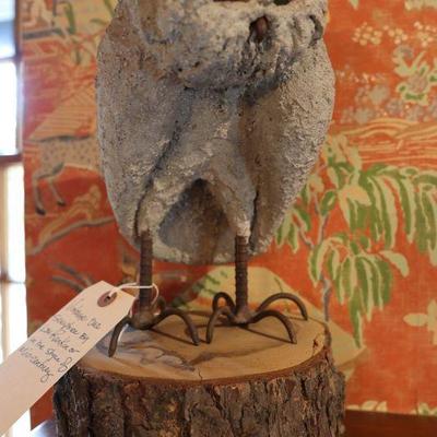 Owl sculpture, unsigned, in the style of Lou Rankin