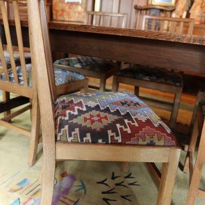Oak dining chairs and table
