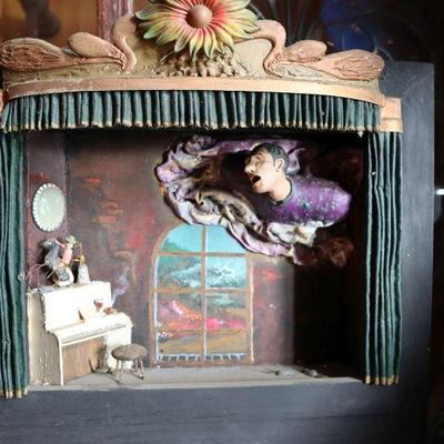 Vintage assemblage art, signed