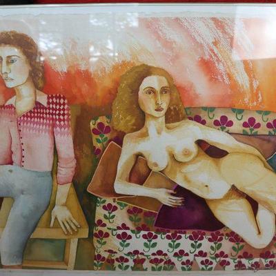 Framed art, signed