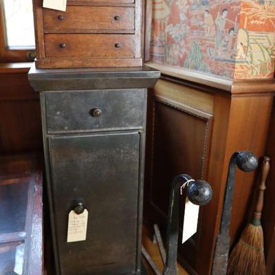 Antique andirons, antique furniture
