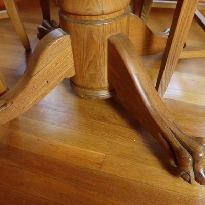 Vintage wooden dining chairs, table