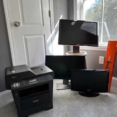 BROTHER LASER PRINTER 
MFC-8910DW, VARIOUS COMPUTER MONITORS & TV WALL MOUNT KIT
