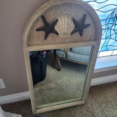 20x36 mirror with shell accent pieces