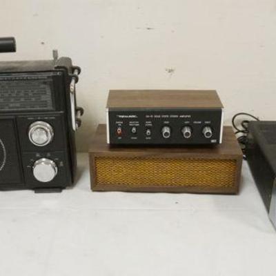 1108	ELECTRONICS LOT WITH REALISTIC SW RADIO, SCANNER AND STEREO AMP
