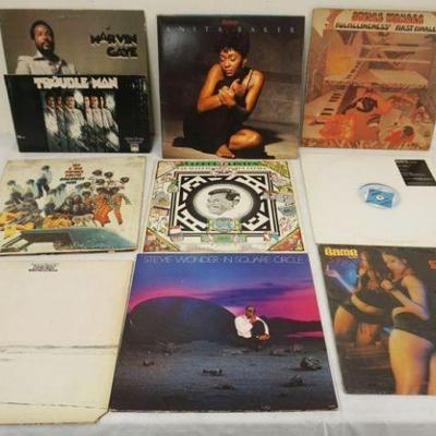1066	R&B/POP ALBUMS LOT OF 9 INCLUDING MARVIN GAYE, ANTIA BAKER, GEORGE CLINTON, CHARLES WRIGHT
