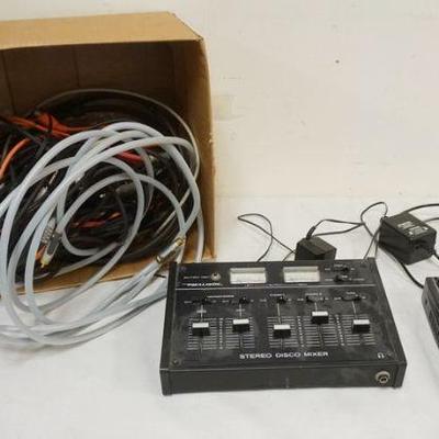 1107	LOT BEHRINGER HEN YX 1002 FX AND REALISTIC STEREO DISCO MIXER AND LOT OF PATCH CORDS

