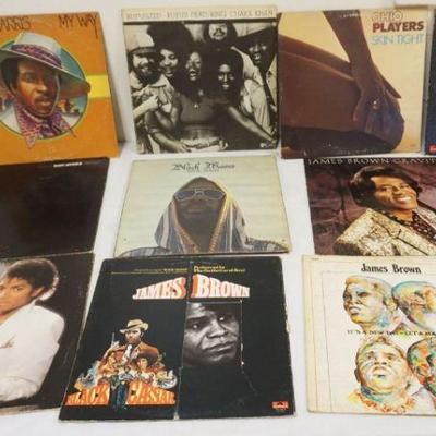 1058	BLUES ALBUMS LOT OF 10 INCLDING JAMES BROWN, MAJOR HARRIS, ROY AYERS, ETC
