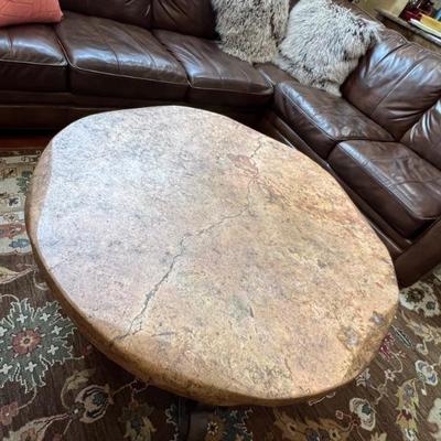 Solid stone coffee table