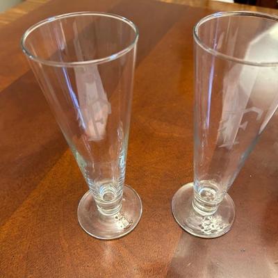 Mikasa Pilsner Glasses with letter "F" (6)