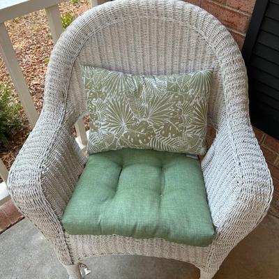 Wicker Porch Chairs (2) and cushions