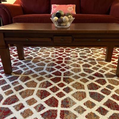 Game Table, front picture.  Contains Chess/Checker Board, Tic Tac Toe, Cribbage, Chinese Checkers Boards