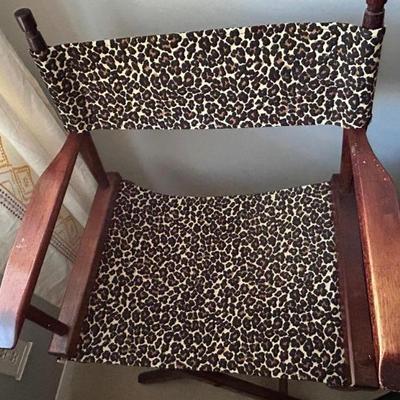 Leopard Print Directors Chair