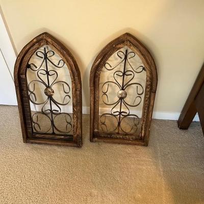 Cathedral Window, wood and metal, for hanging