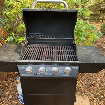 Charbroil Grill w/four burners and propane tank (interior)