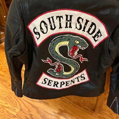 Woman's Large Motorcycle Leather Jacket, back