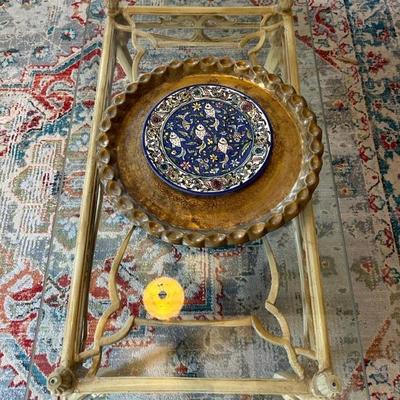 Jerusalem Decorative Plate and Charger on Glass Top Table