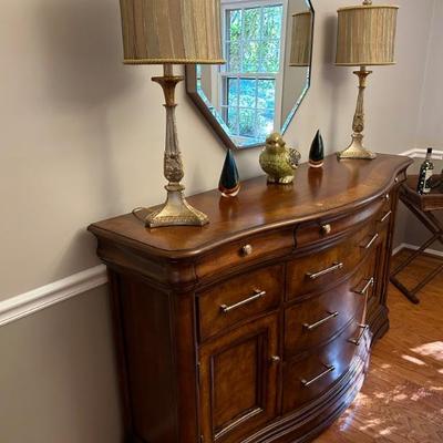 Dining Room Sideboard, Matching Lamps, Matching Dew Drops, Mirror
