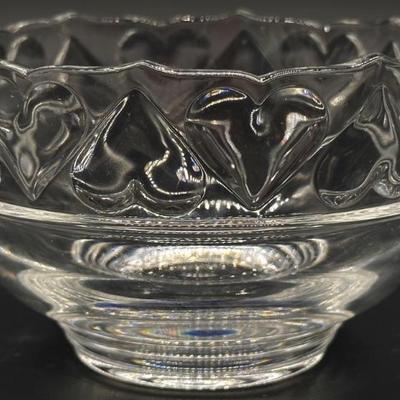 Tiffany & Co. Crystal Bowl w/ Heart Rim