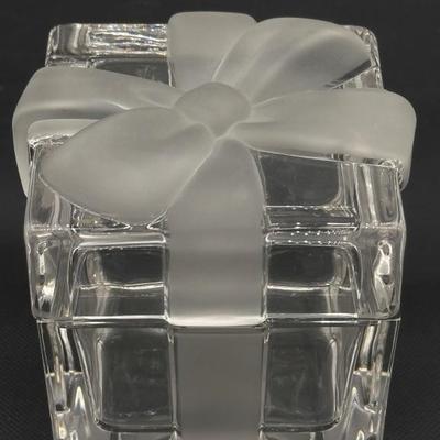 Tiffany & Co. Crystal Box w/ Frosted Bow & Ribbon