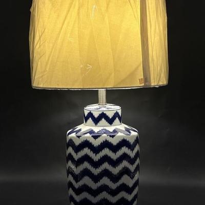 Modern Black, Blue, & White Zig Zag Table Lamp