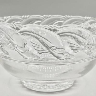 Tiffany & Company Crystal Bowl, Beluga Whales Rim