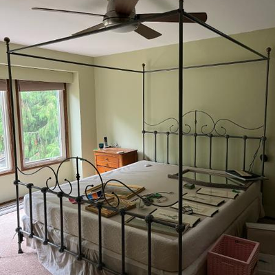 King size metal canopy bed frame 