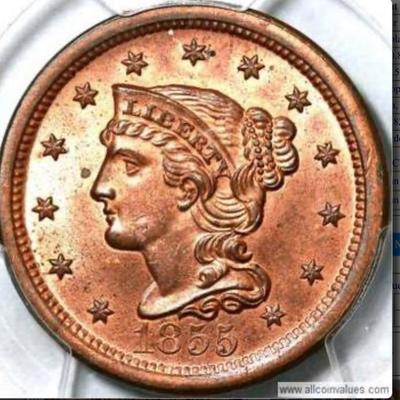 1855 Copper Penny