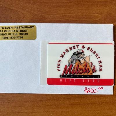 AAA027- Mitchâ€™s Sushi Restaurant $200 Gift Card