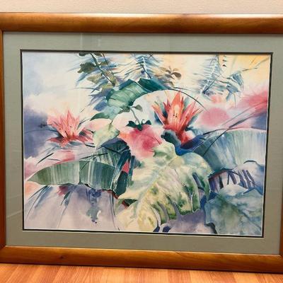 AAA002- Framed Watercolor Tropical Print