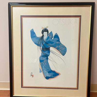 AAA022- 1982 Otsuka Print Titled Lady Liberty In Kimono