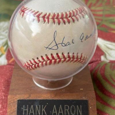CIP129 - Hank Aaron Signed Baseball 