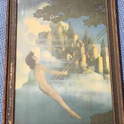 Vintage Maxfield Parish Print "the Dinkey-Bird" circa early 1900's