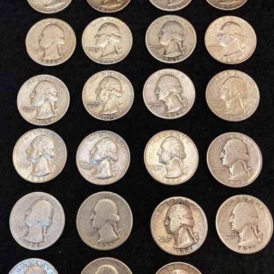 Silver Quarters Money Coins