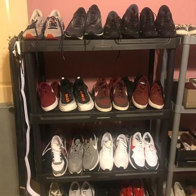 ATHLETIC SHOES SIZE 10 1/2
10 pairs of Brooks 
24 pairs of Nikes
8 pairs of Champion
5 pairs of Sperry
2 pairs of Goodfellow
2 pairs of...