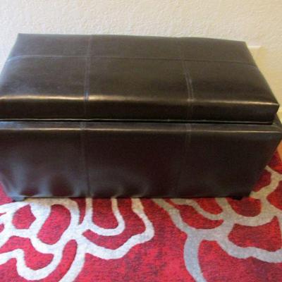 Leather storage ottoman/coffee table