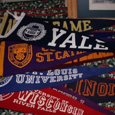 collection of felt pennants.