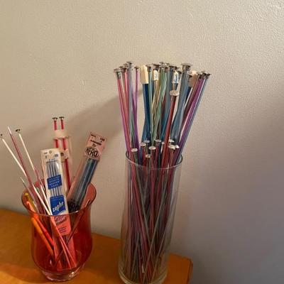 Assorted knitting and crochet needles