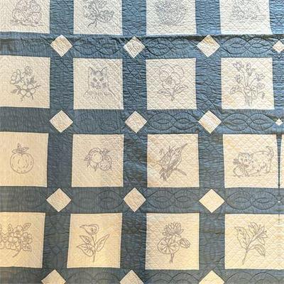 Lot 182   1 Bid(s)
Vintage Hand-Sitched Blue and White Country Themed Quilt