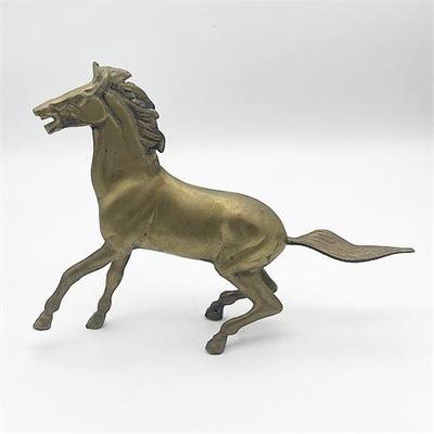 Lot 004  
Mid Century Cast Brass Running Horse Figurine