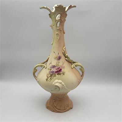 Lot 029  
Antique Robert Hanke Porcelain Vase, Double Handled