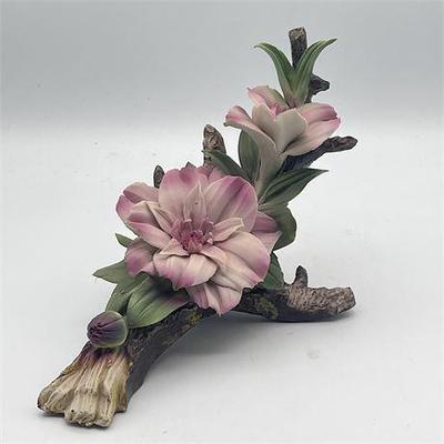 Lot 009   
Capodimonte Italian Porcelain Pink Molded Florals on Branch