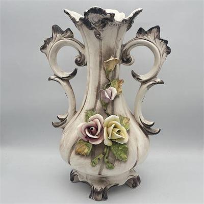 Lot 021  
Capodimonte Italian Molded Floral Pitcher