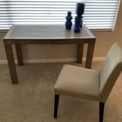 Desk has two drawers