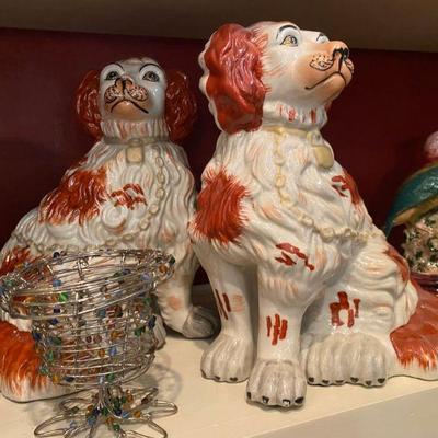 Pair of porcelain Spaniel Dogs 